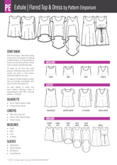 Exhale | Flared Top, High-low & Dress PDF Sewing Pattern
